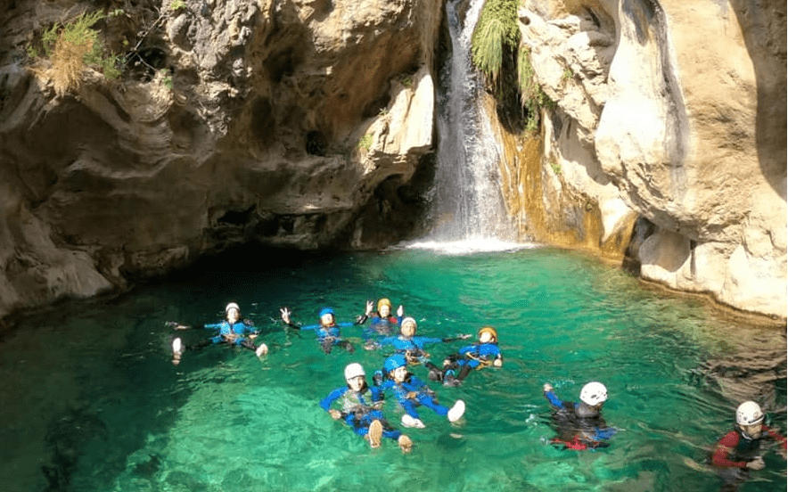 Canyoning in a river in Granada