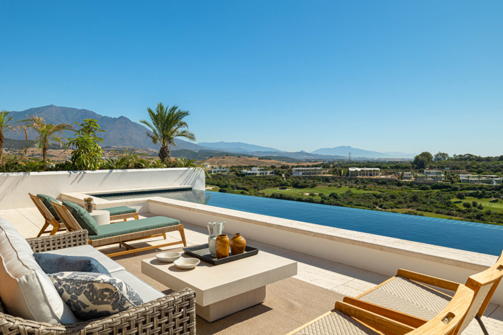 Outdoor Lounge Area with Sea Views over Casares