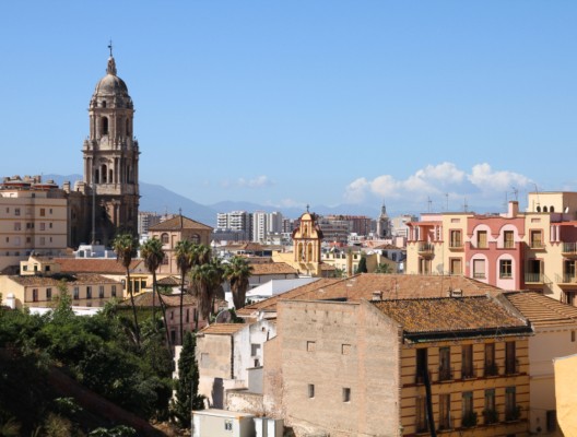 View of tower of Malaga cathedral