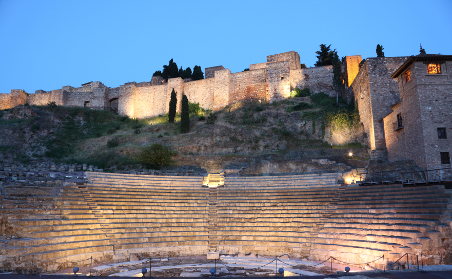 Roman amphitheatre ruin in Malaga, Andalusia Spain Malaga cultural and historical capital, Costa del Sol