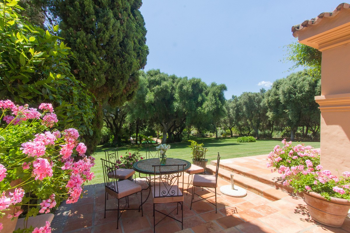 Flower filled patio Villa terrace and gardens