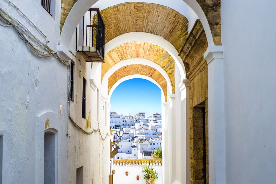 Vejer de la Frontera Typical Street In Vejer De La Frontera, Andalusia, Spain.