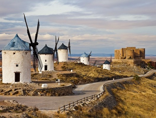 Windmills in La Mancha, Central Spain