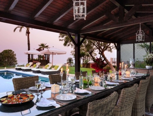 Villa Kenia luxury villa Estepona poolside dining Villa Kenia luxury villa Estepona poolside dining