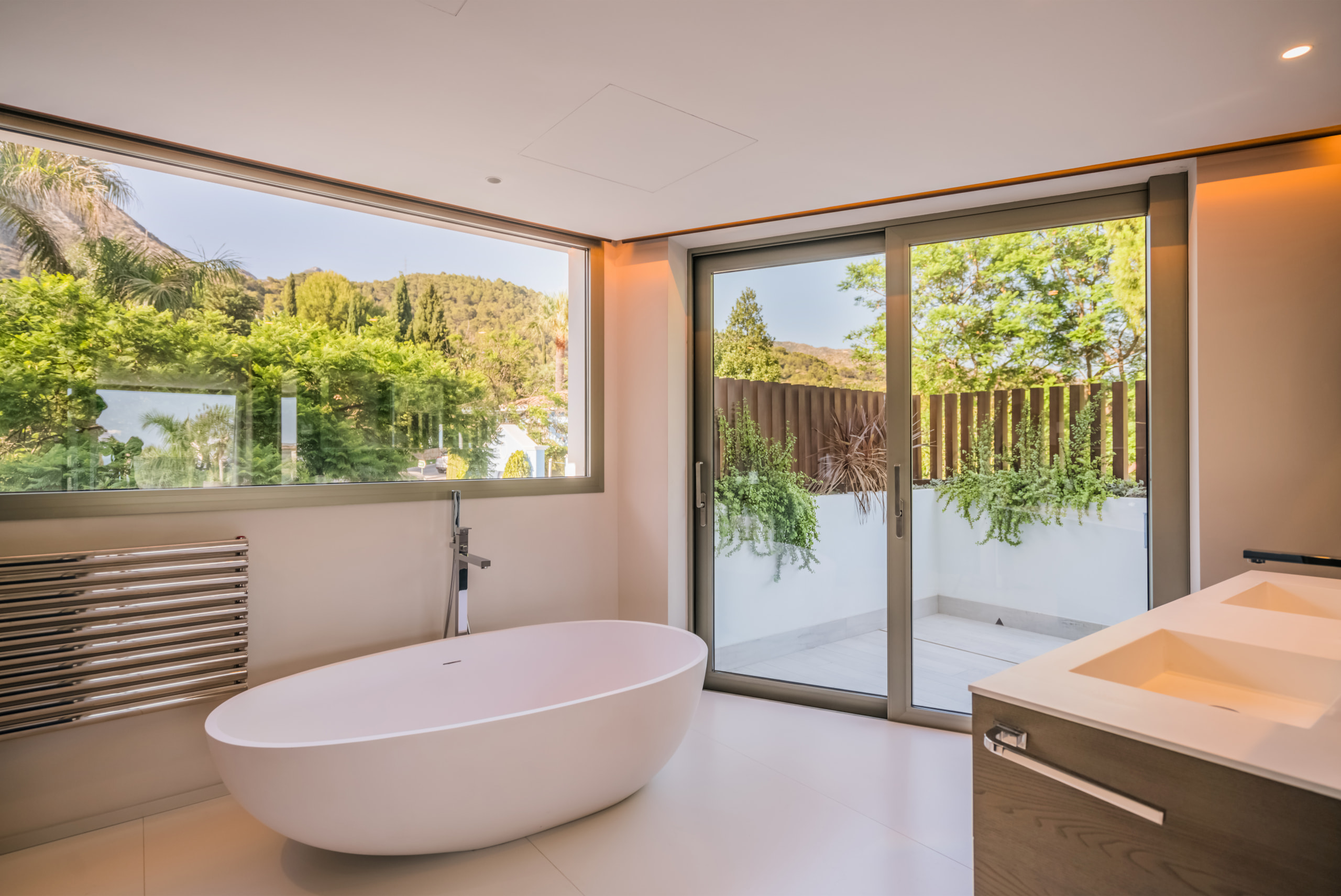 Villa Talaia Family En Suite Bathroom with Modern Bath