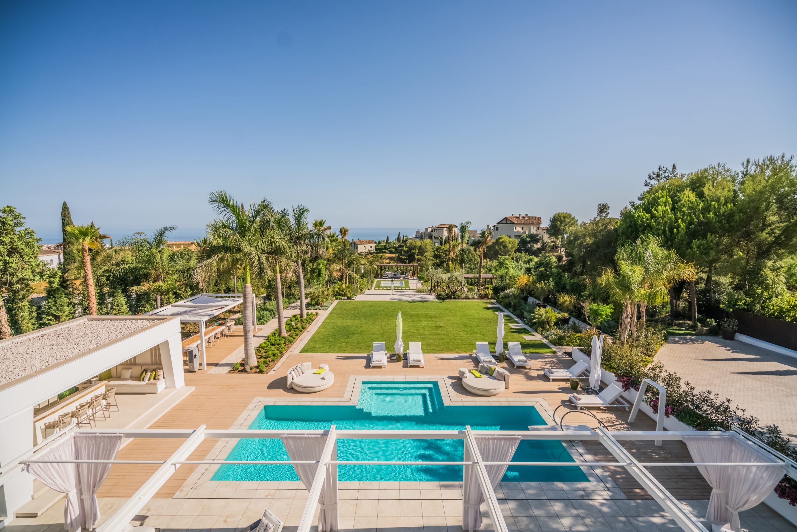 Villa Talaia Garden Pool with Lawn and Sea Views