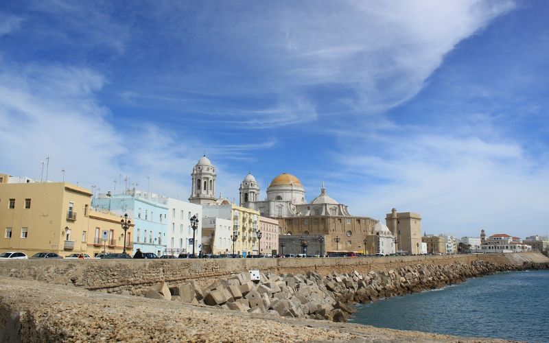 Ancient city of Cadiz beside the sea