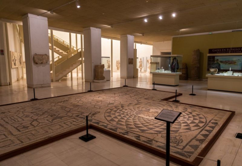 Roman mosaic floors in a museum