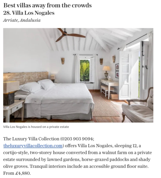 Telegraph travel best villas in Spain