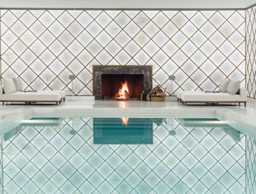 8 Villa Cristaux Luxury Private Villa Marbella Open Fireplace by Indoor Pool