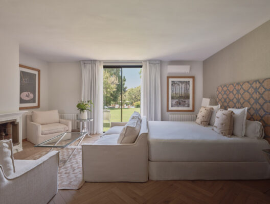 6 Villa Lorenea Luxury 7-Bed Villa Marbella Principal Bedroom with Fireplace